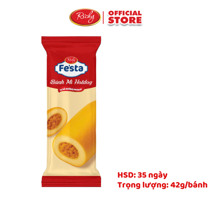 [MỚI | MUA 8 TẶNG 2] Combo 8 Bánh mì Hotdog Vị Gà nướng Phô mai 42g, HSD 35 ngày