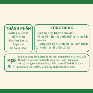 Nhà Thương Cây - Chai CẢI TẠO ĐẤT Nấm nội sinh, phân giải chất khó hấp thụ thành dễ hấp thụ