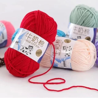 Len Milk Bò Cotton 50gr Đủ Màu Đan Móc Woolies [BẢNG 1: Màu 1-50]