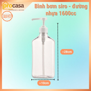 Bình bơm đường thuỷ tinh 1100cc - bình pump siro nhựa 1600c - vòi torani 10cc - vòi đường 10cc