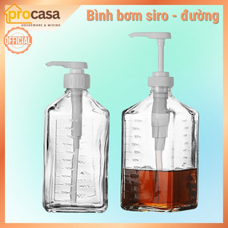 Bình bơm đường thuỷ tinh 1100cc - bình pump siro nhựa 1600c - vòi torani 10cc - vòi đường 10cc