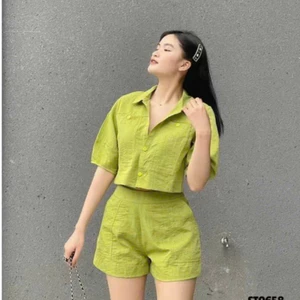 Set Đũi CROPTOP Mới Thiết Kế Vải Đũi Mát Nhẹ Thời Trang XU HƯỚNG