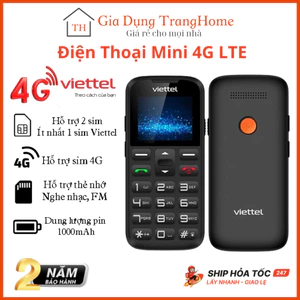 Điện Thoại Viettel 4G LTE Bàn Phím Số To Cho Người Già Pin Trâu Cục Gạch 2 Sim 2 Sóng Giá Rẻ - Hàng Chính Hãng