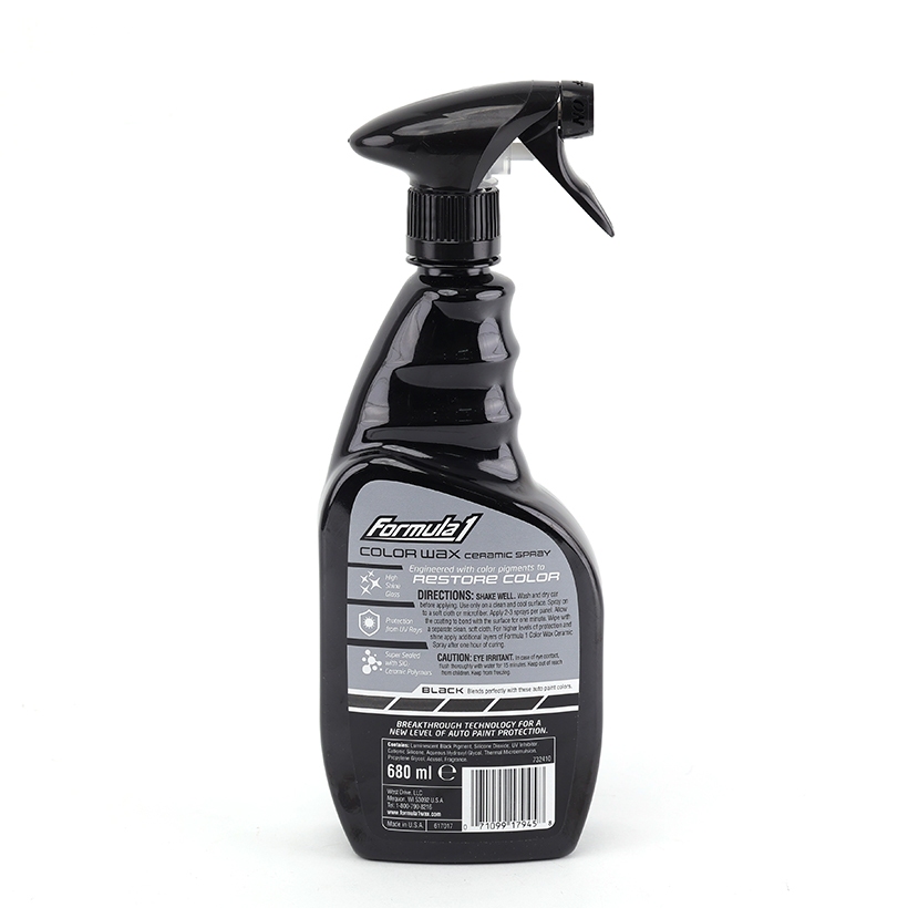 Xịt Phủ Bóng Màu Đen Ceramic Color Wax SiO2 FORMULA 1 617945 680ml Khôi Phục Màu Sơn Xe Ô Tô Xe Tải Xe Máy Chống Tia UV
