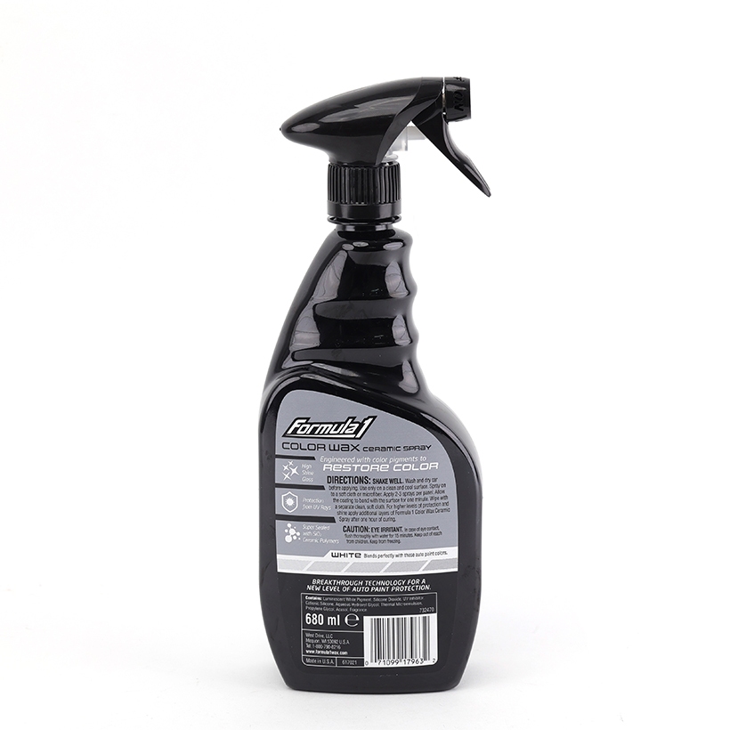 Xịt Phủ Bóng Màu Trắng Ceramic Color Wax SiO2 FORMULA 1 617963 680ml Làm Sáng  Bóng Màu Sơn Nhiều Dòng Xe Như Mới