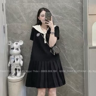 Váy bầu công sở thiết kế phối cổ thủ thủy xinh (TẶNG KÈM TAG)