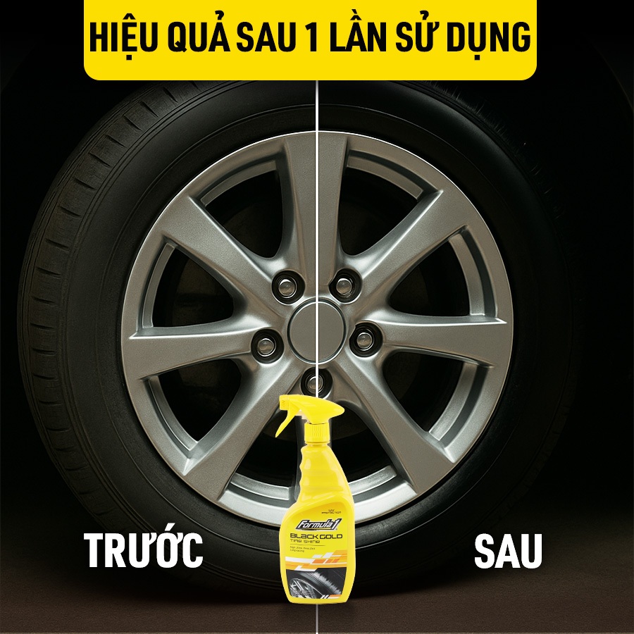 Bảo Dưỡng Và Làm Mới Vỏ Lốp Xe Màu Đen FORMULA 1 615258 680ml Phù Hợp Cho Nhiều Dòng Xe Ô Tô Xe Hơi Xe Tải Xe Máy