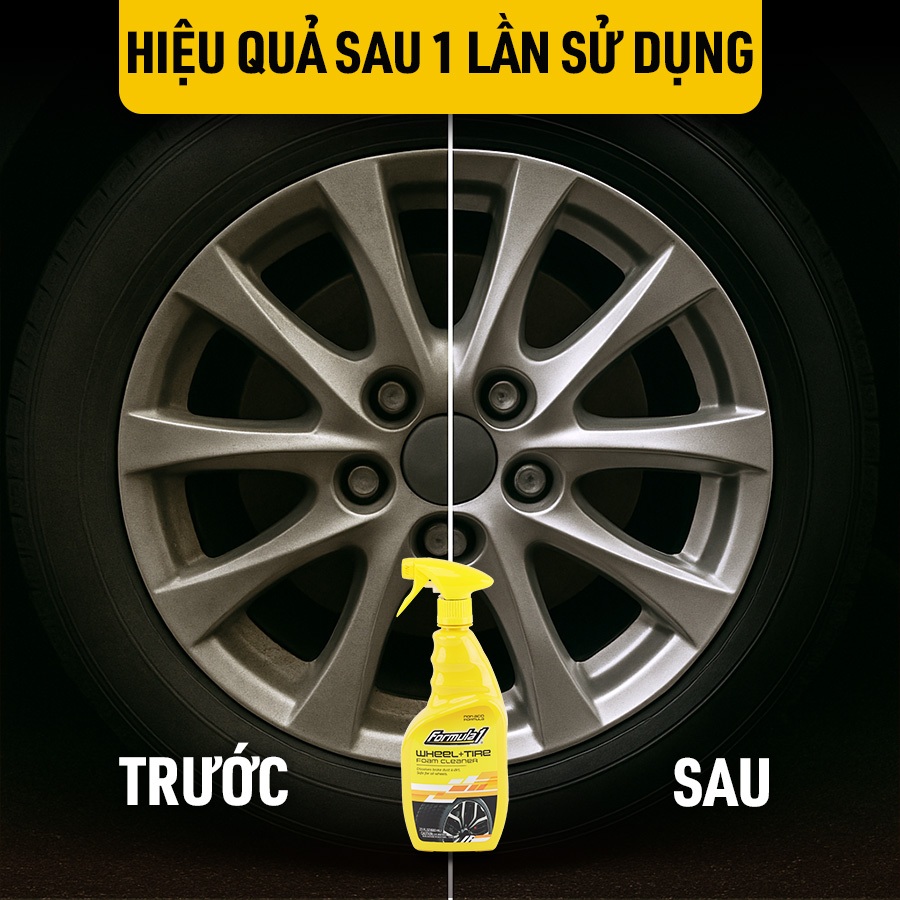 Bảo Dưỡng 2 Trong 1 Làm Sạch Mâm & Vỏ Xe Ô Tô Xe Tải Xe Máy Dạng Xịt FORMULA 1 615264 680ml Đánh Bay Bụi Bẩn Và Chăm Sóc