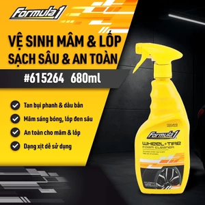 Bảo Dưỡng 2 Trong 1 Làm Sạch Mâm & Vỏ Xe Ô Tô Xe Tải Xe Máy Dạng Xịt FORMULA 1 615264 680ml Đánh Bay Bụi Bẩn Và Chăm Sóc