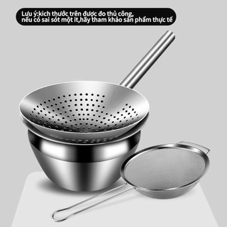 Chảo lọc inox cao cấp Chảo vợt đồ chiên Chubby Chef chuyên dụng rây bột lọc thức ăn đồ chiên xác trà bã trái cây