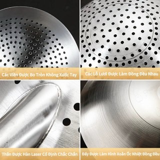 Chảo lọc inox cao cấp Chảo vợt đồ chiên Chubby Chef chuyên dụng rây bột lọc thức ăn đồ chiên xác trà bã trái cây