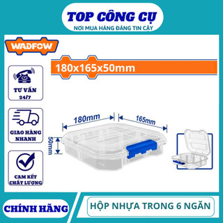ĐỒ NGHỀ WADFOW Hộp nhựa trong suốt chia 6 ngăn đựng linh kiện 180x165x50mm WTB8341