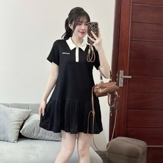 Váy bầu công sở thiết kế đuôi cá xếp ly phối nẹp, cổ đức (TẶNG KÈM TAG)