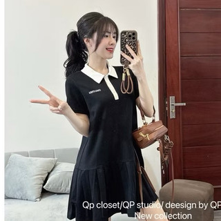 Váy bầu công sở thiết kế đuôi cá xếp ly phối nẹp, cổ đức (TẶNG KÈM TAG)