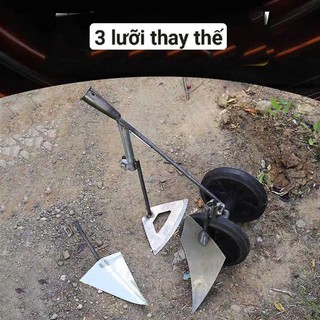 Cuốc trợ lực hai bánh đa chức năng 3 trong 1, cuốc làm cỏ, đào rãnh, cuốc vùn [Điều chỉnh độ sâu]...