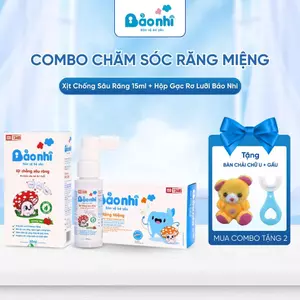 Combo Xịt Chống Chống Sâu Răng & Gạc Rơ Lưỡi Giúp Bé Ngăn Ngừa Sâu Răng Sạch Mảng Bám Giảm Hôi Miệng