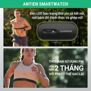 Dây đeo đo nhịp tim Garmin HRM 600, pin đến 2 tháng, dành cho các vận động viên - Hàng Chính Hãng