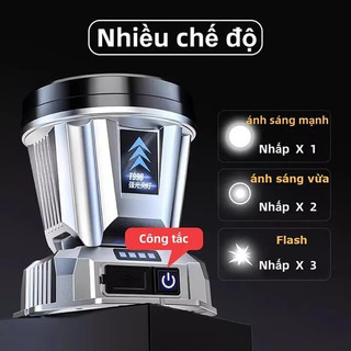 Đèn pin đội đầu 1 bóng siêu sáng chiếu xa 400m, pin trâu, đèn đội đầu 2 màu ánh sáng trắng