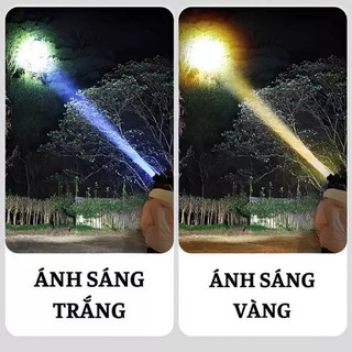 Đèn pin đội đầu 1 bóng siêu sáng chiếu xa 400m, pin trâu, đèn đội đầu 2 màu ánh sáng trắng