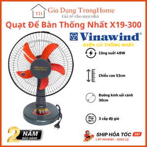 Quạt Bàn Điện Cơ Thống Nhất X19-300 Công Suất 48W Tích Hợp 3 Chế Độ Gió Động Cơ Bền Bỉ Lõi Đồng