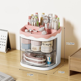 Ống Đựng Bút Để Bàn 3 Tầng ECO, Hộp Đựng Cọ Trang Điểm, Mỹ Phẩm Ngăn Kéo Trong Suốt