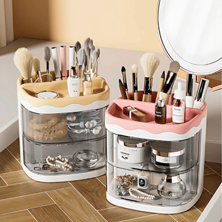 Ống Đựng Bút Để Bàn 3 Tầng ECO, Hộp Đựng Cọ Trang Điểm, Mỹ Phẩm Ngăn Kéo Trong Suốt