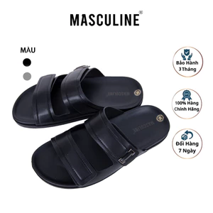 Dép nam cao cấp MASCULINE, Dép da chính hãng kiểu dáng trẻ trung, đế PU chống trơn trượt - MCT511