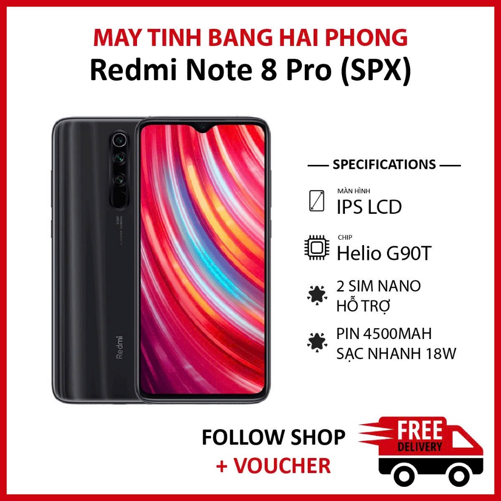 Điện thoại Redmi Note 8 Pro rom quốc tế (SPX) RAM 6/128GB chip Helio ...