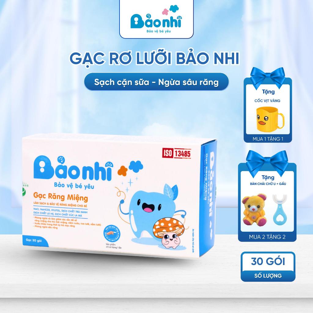 Gạc Rơ Lưỡi Bảo Nhi Tiêu Chuẩn 5SAO, Làm Sạch Răng, Lưỡi, Nướu và Khoang Miệng Cho Bé - 30Gói/Hộp