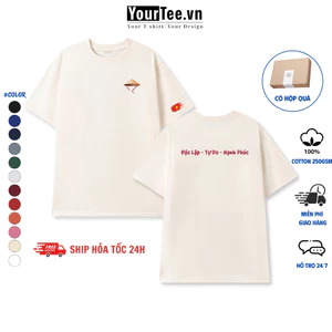 Áo Thun Oversize Form Rộng Nam Nữ Việt Nam Độc Lập Chất Liệu Cotton 100% 250 GSM Thoáng Mát