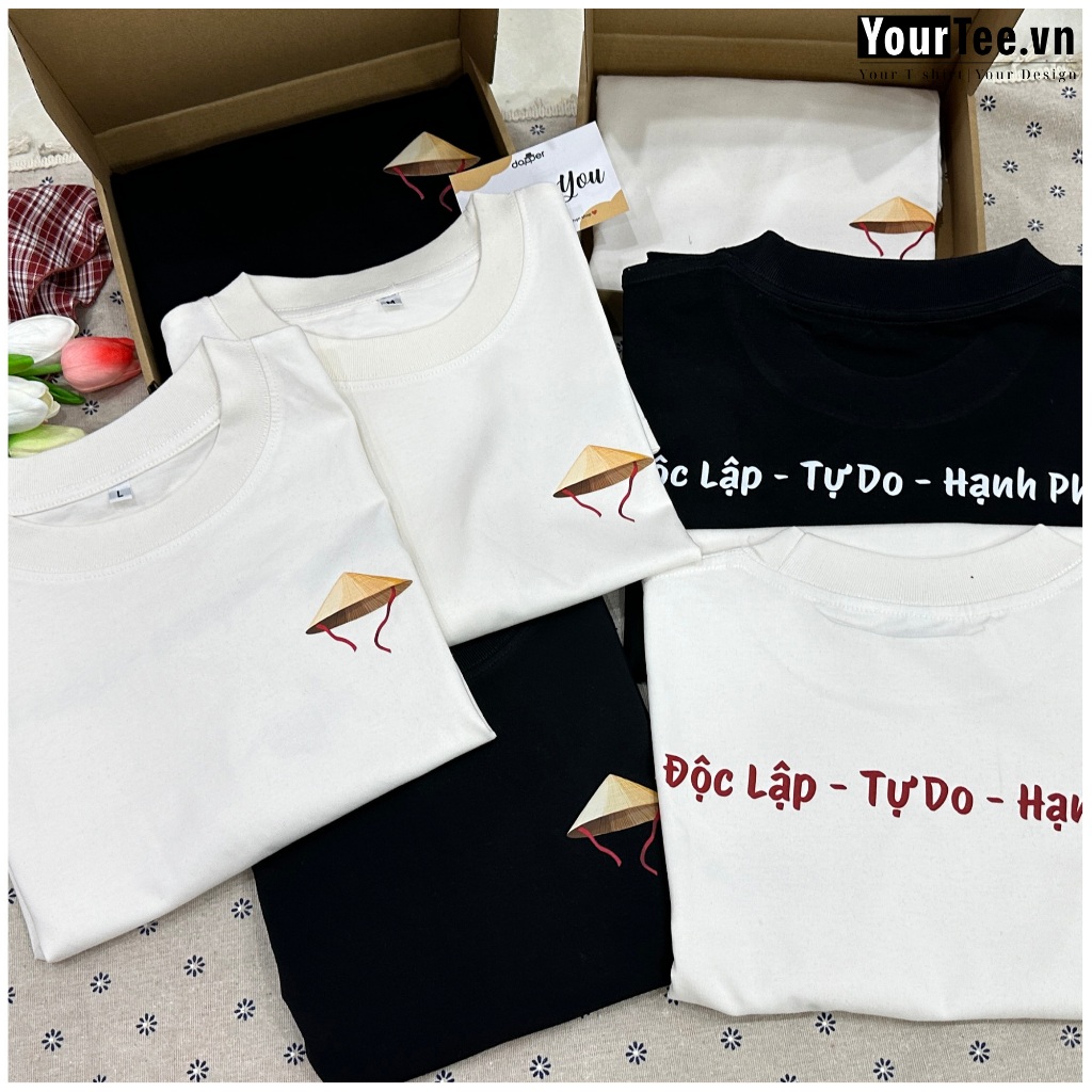 [ÁO THUN NÓN LÁ] Áo Thun Oversize Form Rộng Nam Nữ Việt Nam Độc Lập Chất Liệu Cotton 100% 250 GSM Thoáng Mát
