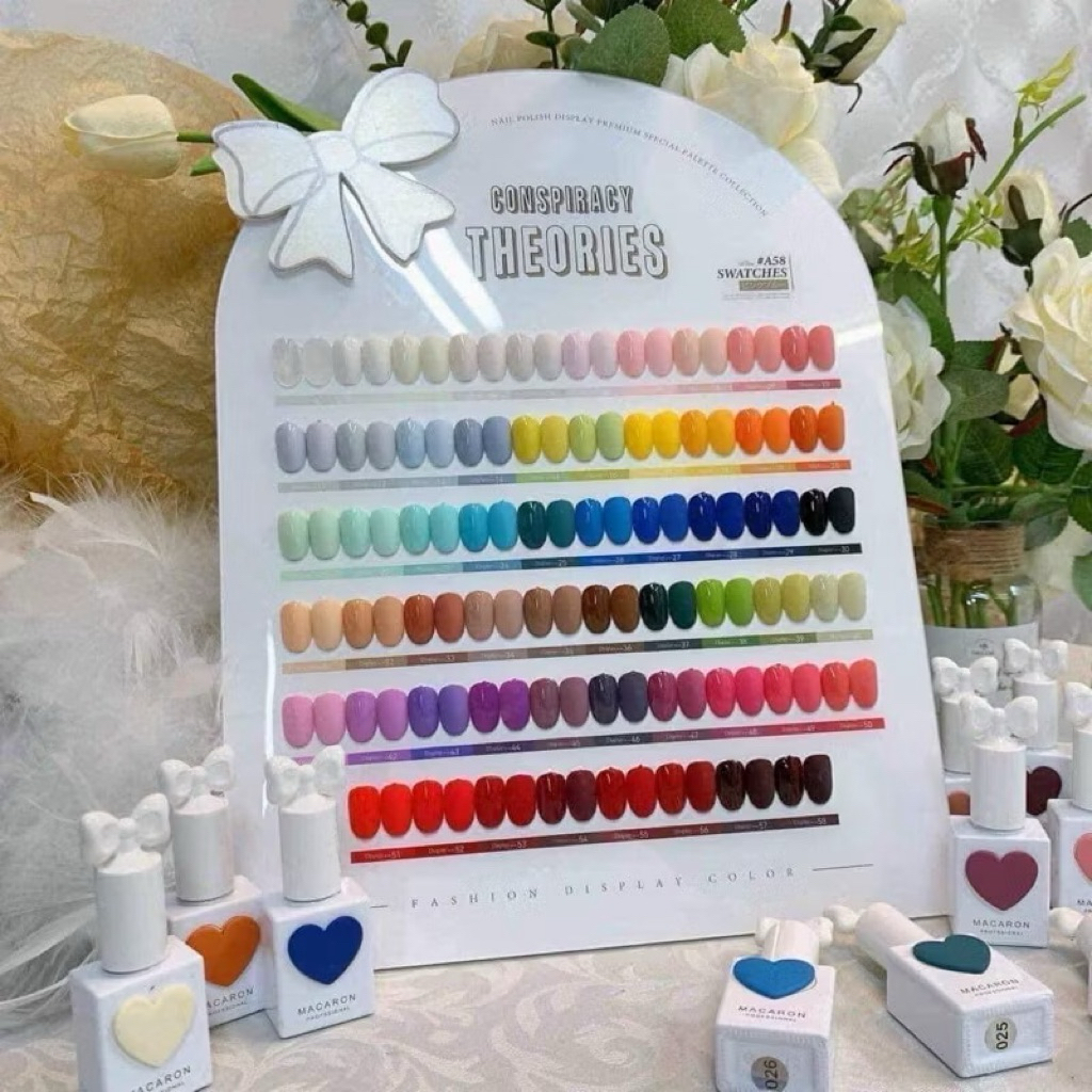 Set sơn MACARON 58 Màu ,Sét Sơn Gel Trái Tim Nơ (tặng bảng màu + 1cặp ...