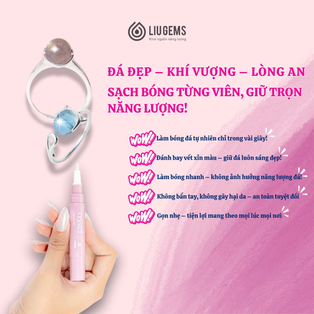 Bút Dưỡng Đá Tự Nhiên Phong Thủy Liugems Chăm Sóc Đá Tăng Độ Bóng Tự Nhiên Cho Đá PK47