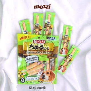 Snack cho chó Gà nhân mềm Inaba Churutto|Churubee Gói 8 thanh x 10gr