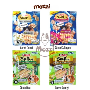 Snack cho chó Gà nhân mềm Inaba Churutto|Churubee Gói 8 thanh x 10gr