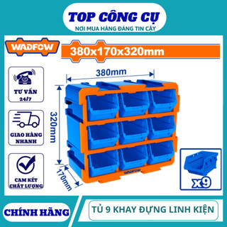 ĐỒ NGHỀ WADFOW Bộ tủ gồm 9 khay nhựa đựng linh kiện (dạng  hở) 380x170x320mm WTB8330