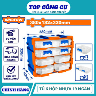 ĐỒ NGHỀ WADFOW Bộ tủ gồm 2 hộp nhựa chia 13 ngăn và 4 hộp nhựa chia 6 ngăn đựng linh kiện WTB8346
