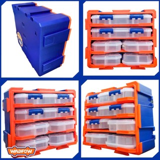 ĐỒ NGHỀ WADFOW Bộ tủ gồm 2 hộp nhựa chia 13 ngăn và 4 hộp nhựa chia 6 ngăn đựng linh kiện WTB8346