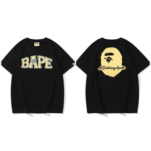 Áo Thun Unisex Bape Chất Vải Cotton Dày Dặn Áo Phông Phong Cách Full Tem Tag Mac
