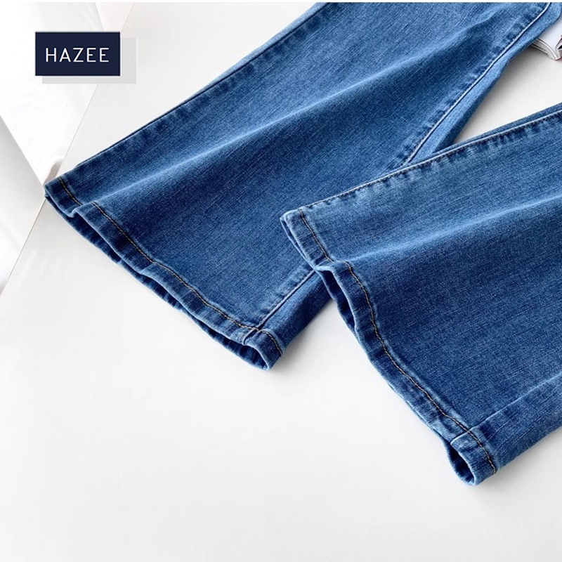 Quần Jean Nữ Ống Loe Lưng Cao HAZEE dáng Slim co giãn