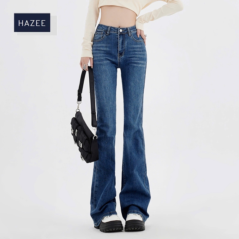 Quần Jean Nữ Ống Loe Lưng Cao HAZEE dáng Slim co giãn