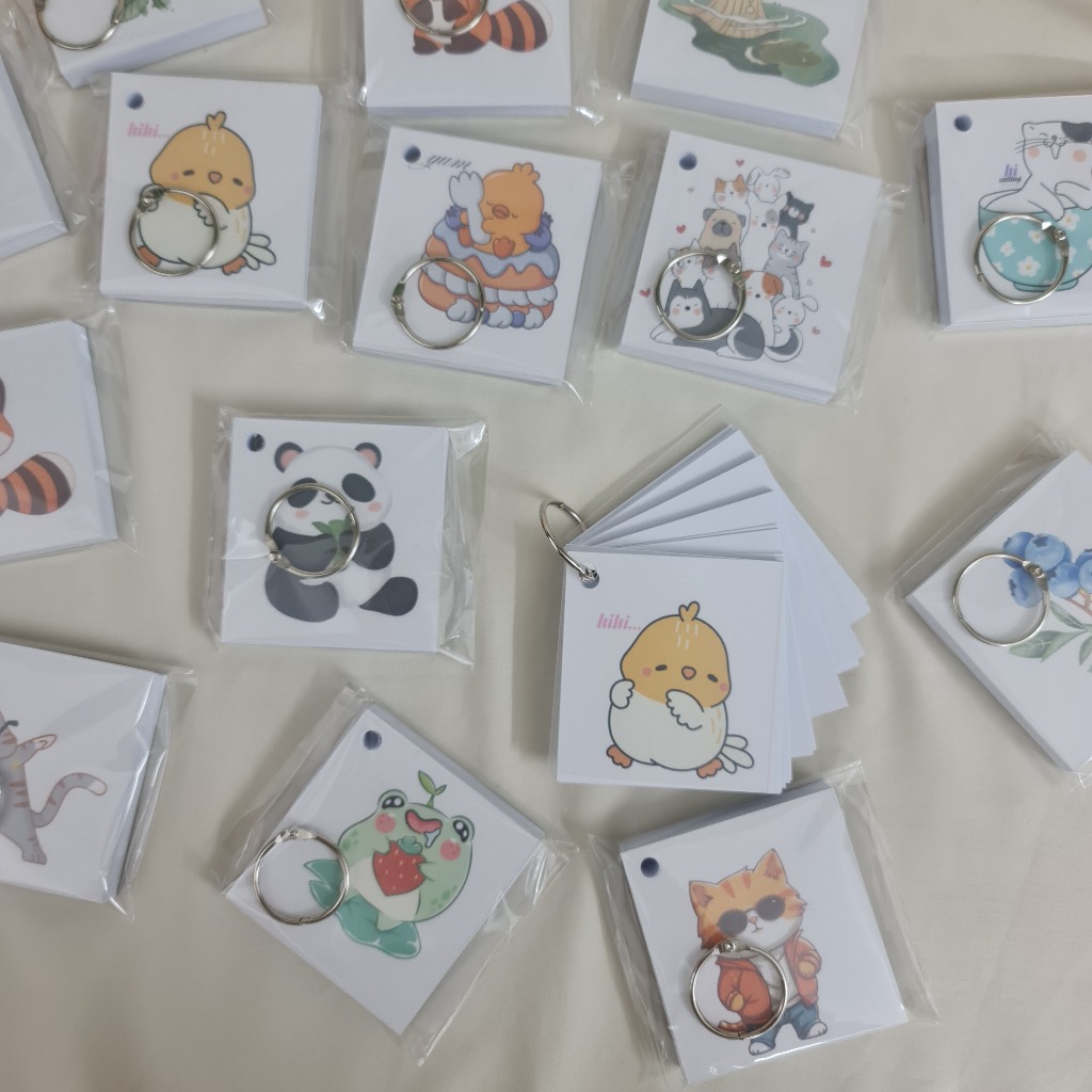Flashcard học từ vựng vuông 7x7cm giấy đẹp, thiết kế thông minh, tiện học tiếng anh nhật hàn | BigBuy360 - bigbuy360.vn