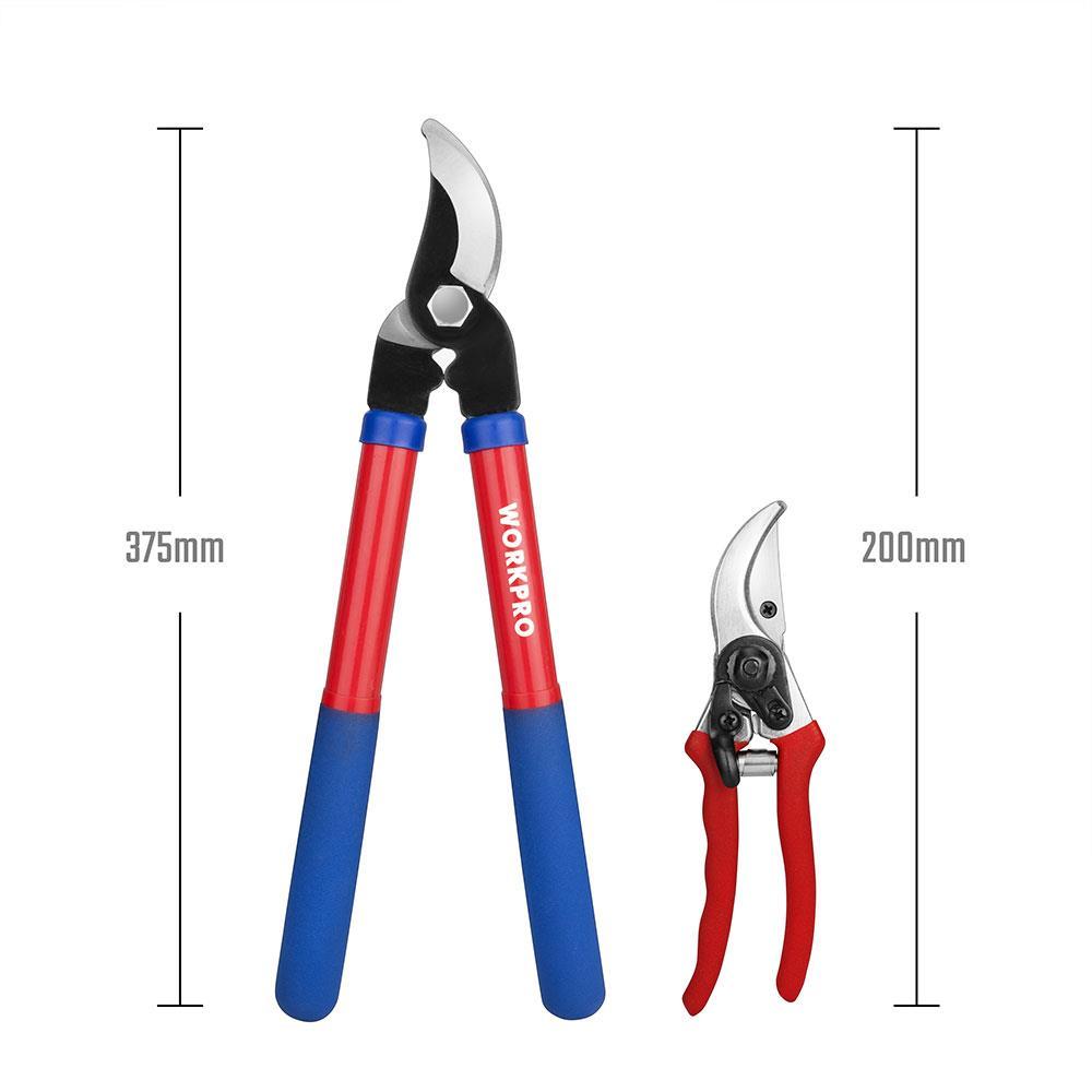 Bộ 2 kéo cắt tỉa cây tỉa cành làm vườn 200mm (8 inch) và 375mm (15 inch) WORKPRO WP204500 - Hàng chính hãng