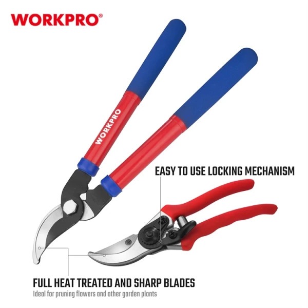 Bộ 2 kéo cắt tỉa cây tỉa cành làm vườn 200mm (8 inch) và 375mm (15 inch) WORKPRO WP204500 - Hàng chính hãng