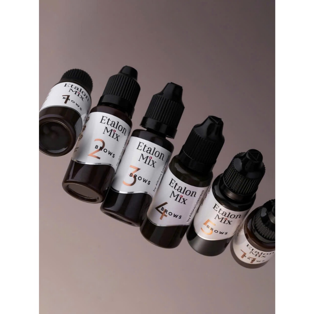 Etalon.Mix siêu phẩm mực mày hữu cơ từ Nga chuyên kéo sợi-lip and brown pigment from Russia for hairstroke