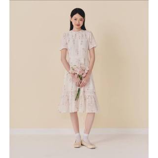 Đầm OLV kiểu cotton voan hoa chiết eo nhiều màu Rani và Pink Camelia thanh lịch nữ tính