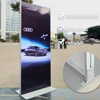 Standee chân sắt nặng thân nhôm cao cấp hai mặt, dùng cho showroom, sảnh tiệc sang trọng, sự kiện