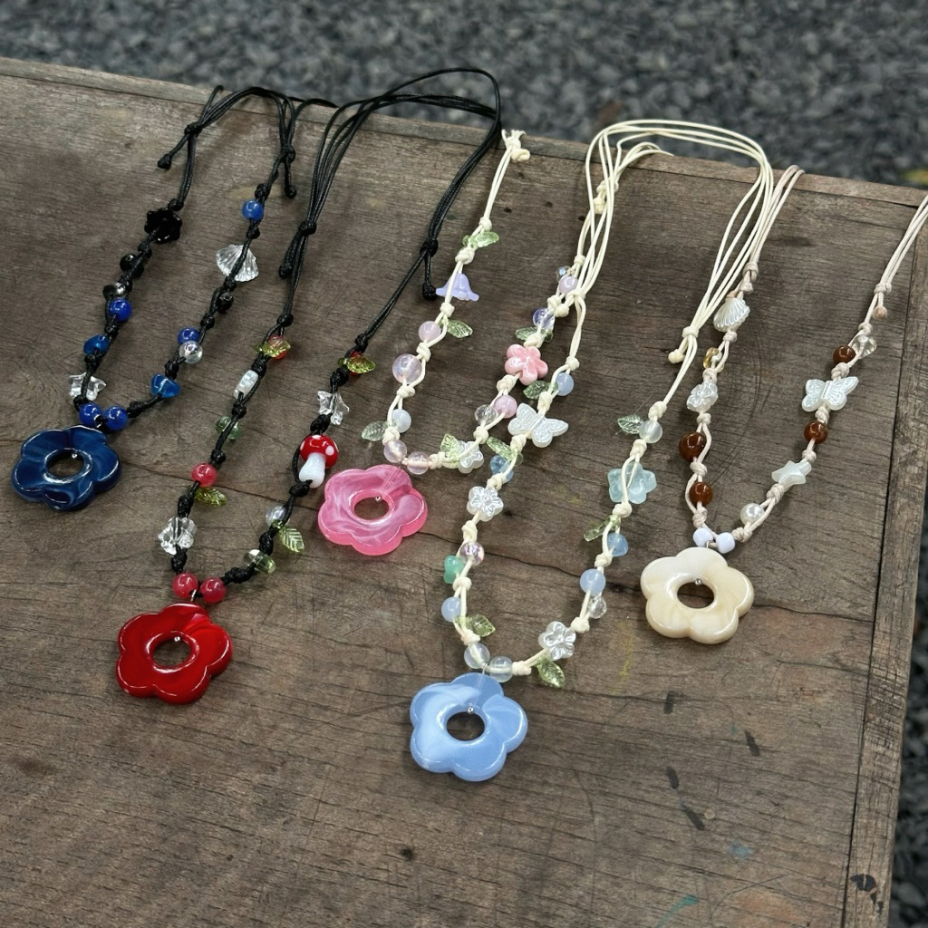 Vòng cổ dây rút hoa rỗng nhiều màu Gee handmade | Shopee Việt Nam