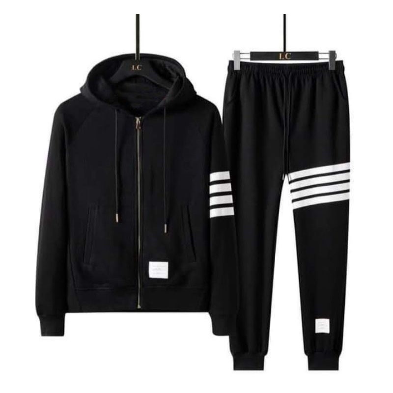Bộ Dài Thể Thao Nam Nữ In 4 Viền Chất Nỉ Nhiều Màu Thời Trang Thiết Kế Áo Kèm Quần Jogger Unisex L1