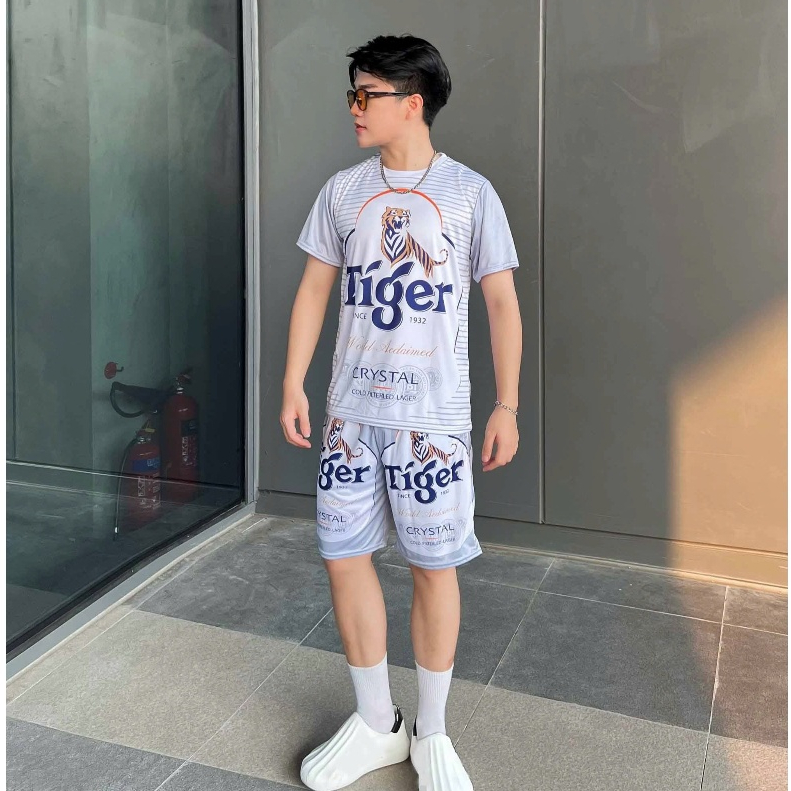 Bộ Bia TIGER BẠC 3D chất liệu thun lạnh đẹp phong cách thể thao, năng động trẻ trung thoải mái - BC